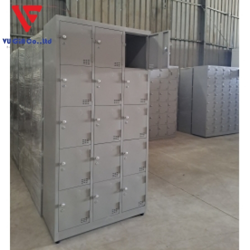 Iron locker cabinet with 15 compartments
