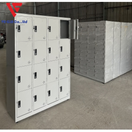 Iron locker cabinet with 16 compartments