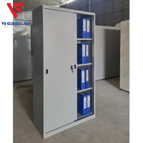 Steel filing cabinet with 2 sliding doors TS07