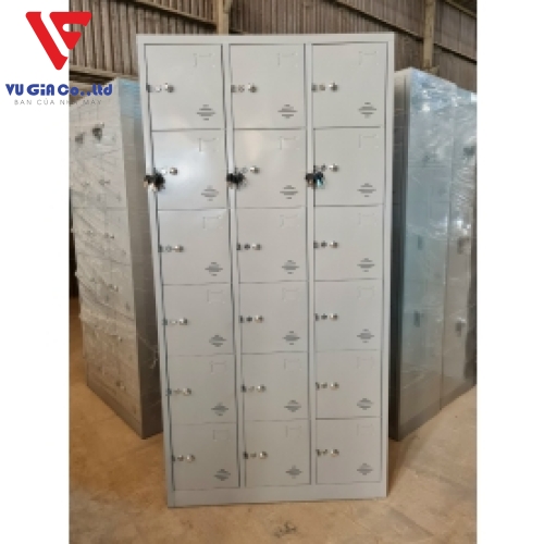 Iron locker cabinet with 18 compartments