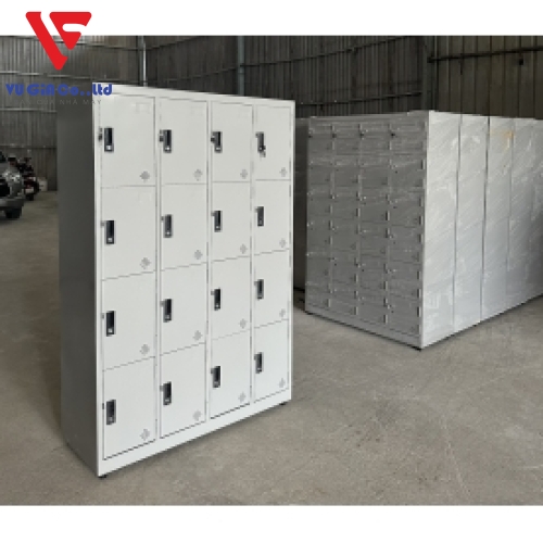 Iron locker cabinet with 16 compartments
