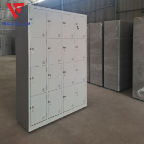 Iron locker cabinet with 16 compartments