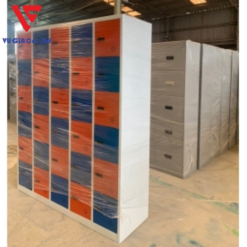 Iron locker cabinet with 30 compartments with password lock