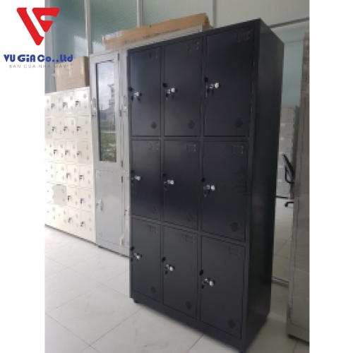 Black 9-door locker