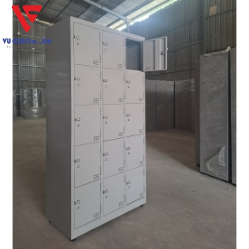 Iron locker cabinet with 15 compartments