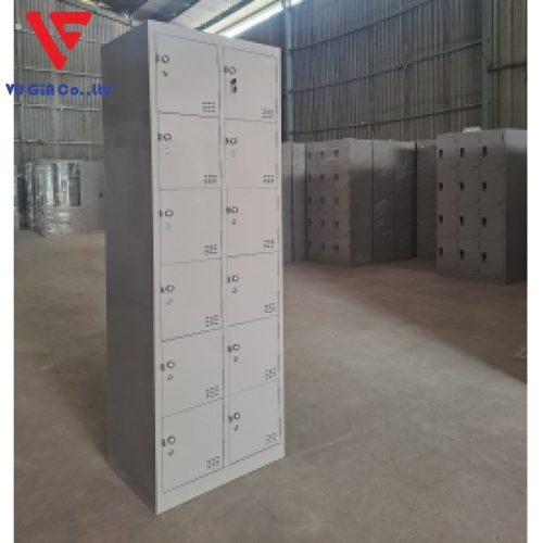 Iron locker cabinet with 12 compartments