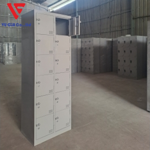 Iron locker cabinet with 12 compartments