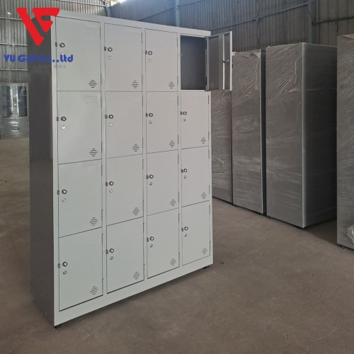 Iron locker cabinet with 16 compartments