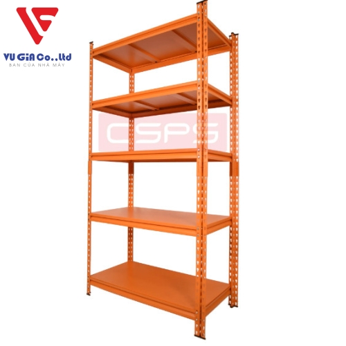 CSPS 5-tier steel shelf with steel compartments 76cm - 91cm - 107cm - 122cm - 152cm