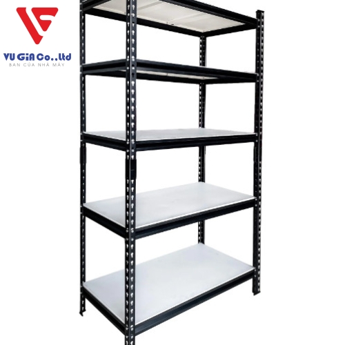CSPS 5-tier steel shelf with steel compartments 76cm - 91cm - 107cm - 122cm - 152cm
